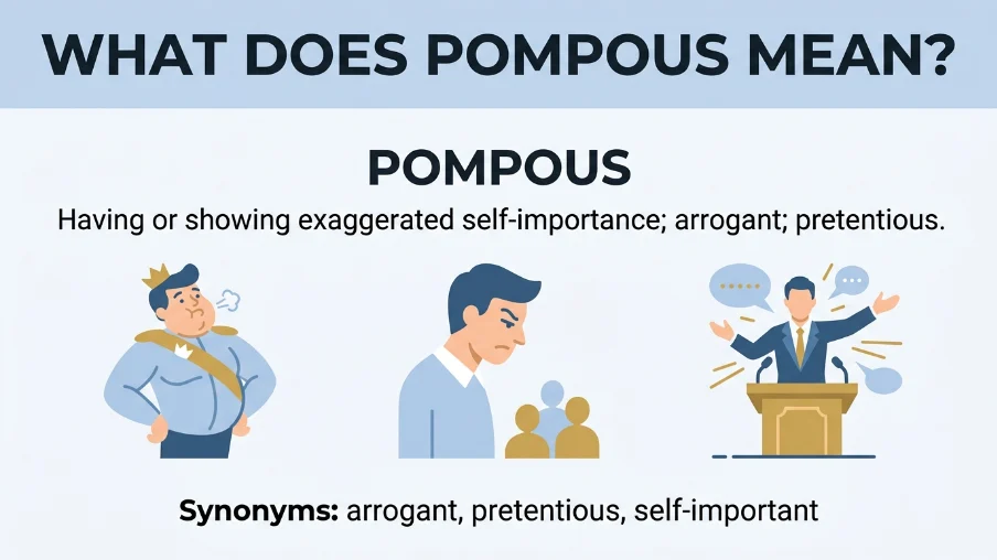 pompous meaning