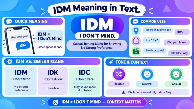 IDM Meaning in Text