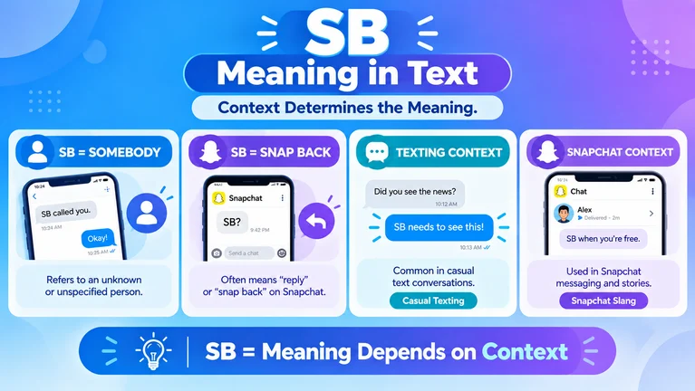 SB meaning in text